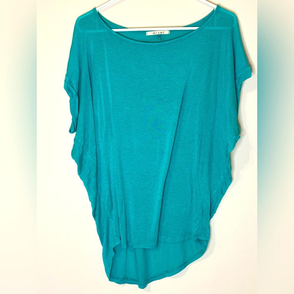 Miami Teal Blouse, Size Medium